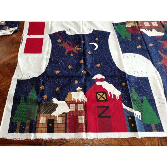"Up On The Housetop" Vest Panel & Coordinate Fabric Adult Size XS-L, Cut & Sew - Picture 11 of 12